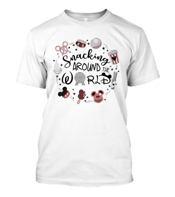 Snacking Around The World Disney Family 2026 Mickey Food Adventure T-Shirt