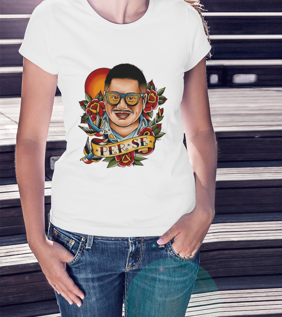 Per Se Old School Tattoo Roses Swallow T-Shirt