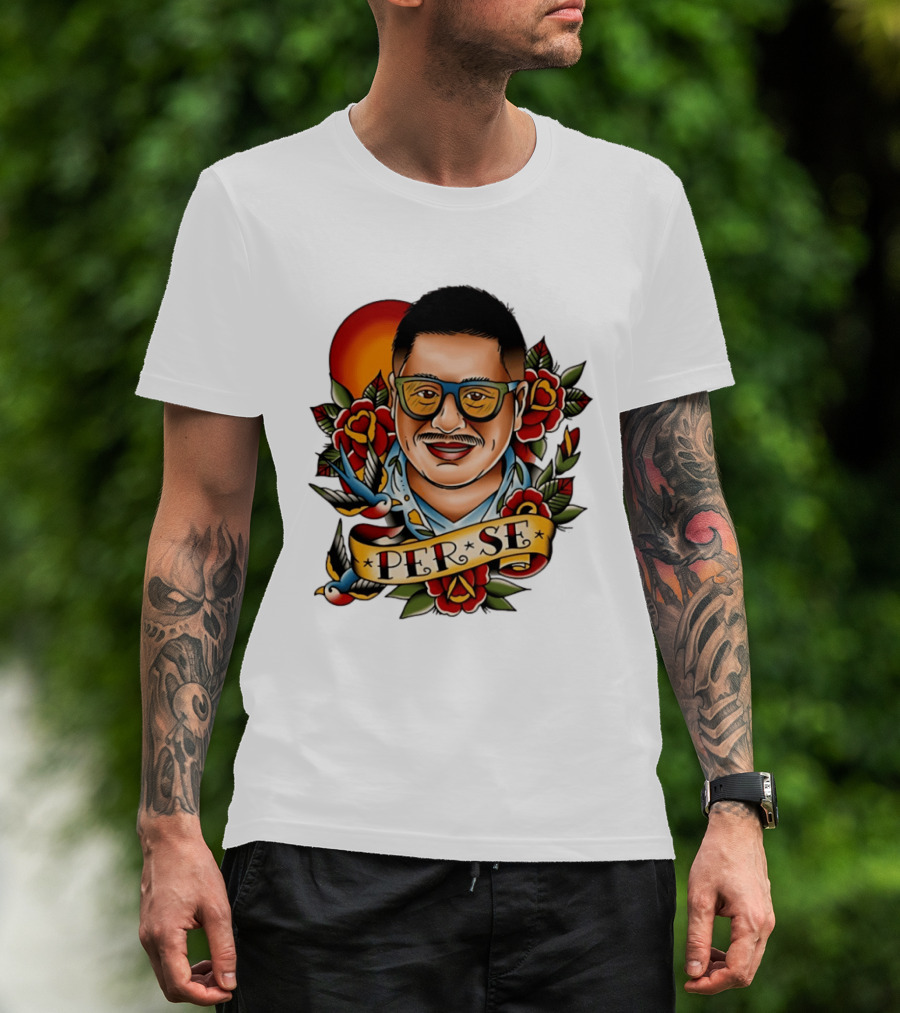 Per Se Old School Tattoo Roses Swallow T-Shirt