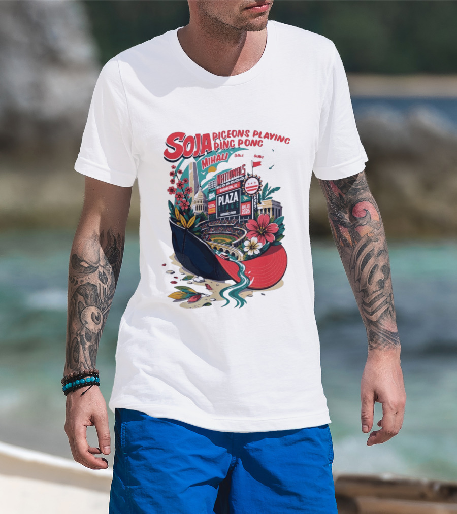 SOJA Pigeons Playing Ping Pong Mihali Nationals Park Plaza Stage DC August 1 2026 T-Shirt