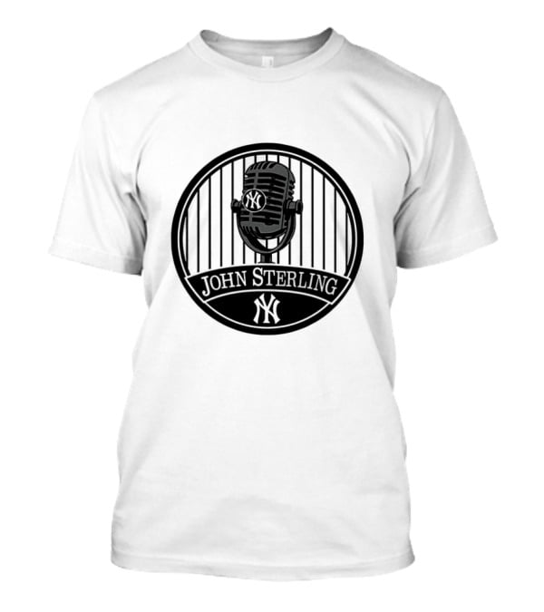 New York Yankees John Sterling Commemorative Patch With Microphone T-Shirt