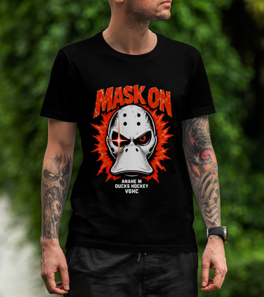 MASK ON Anaheim Ducks Hockey Vonic T-Shirt