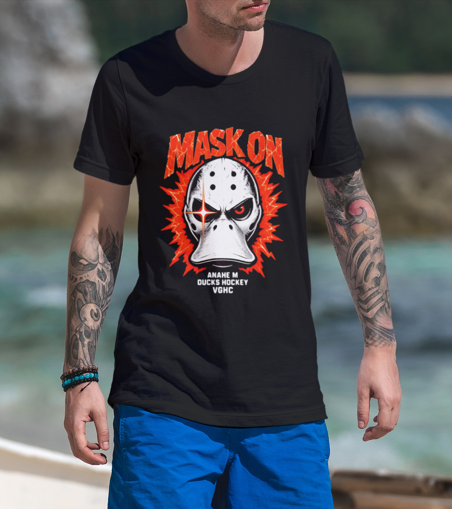 MASK ON Anaheim Ducks Hockey Vonic T-Shirt