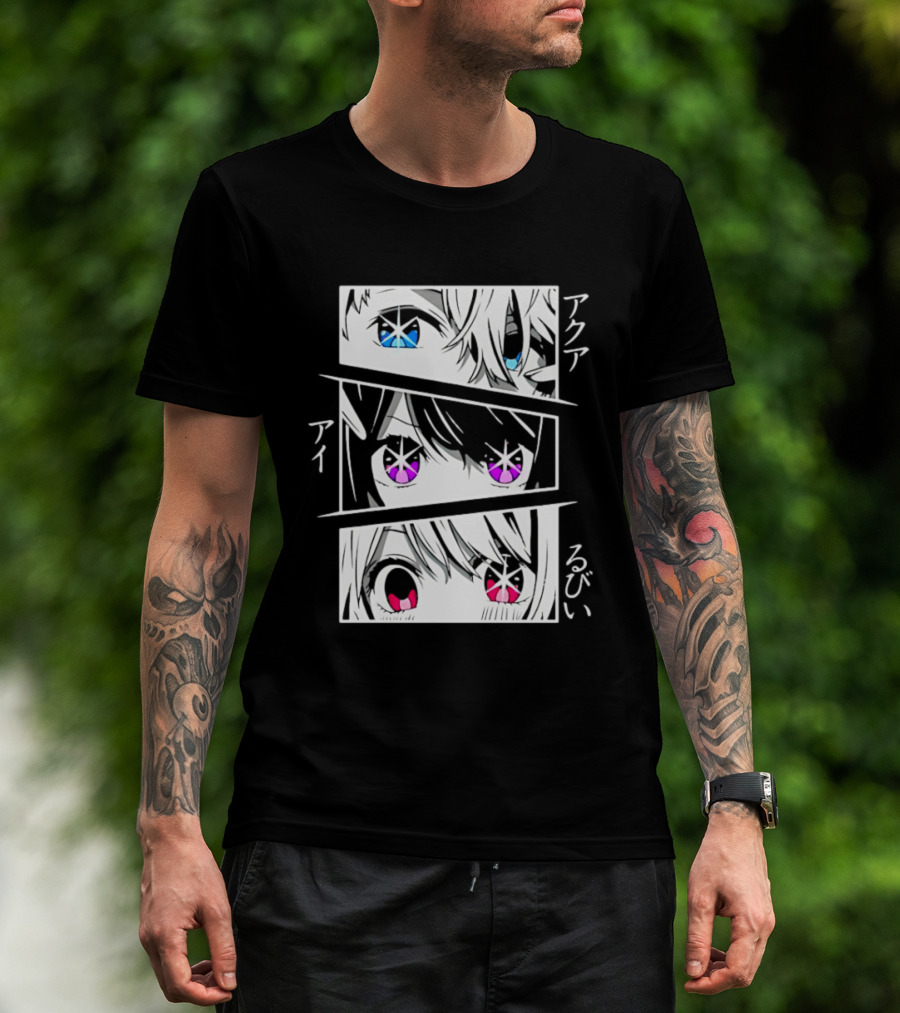 Aqua Ai And Ruby Eyes Oshi No Ko Anime Characters T-Shirt