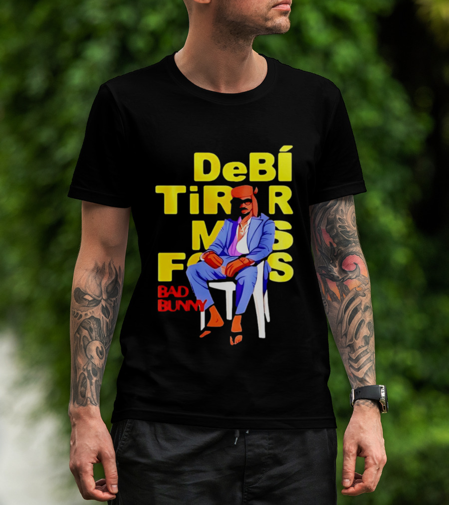 Bad Bunny DeBí Tirar Más Fotos Cartoon Style 2026 World Tour T-Shirt
