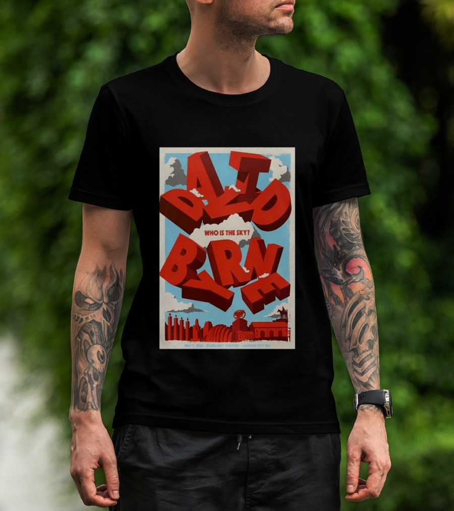 David Byrne Starlight Theatre May 5 2026 Kansas City MO Who Is The Sky T-Shirt