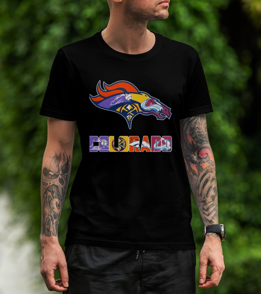 Denver Broncos Colorado Rockies Nuggets Avalanche Sports Fan Gear T-Shirt