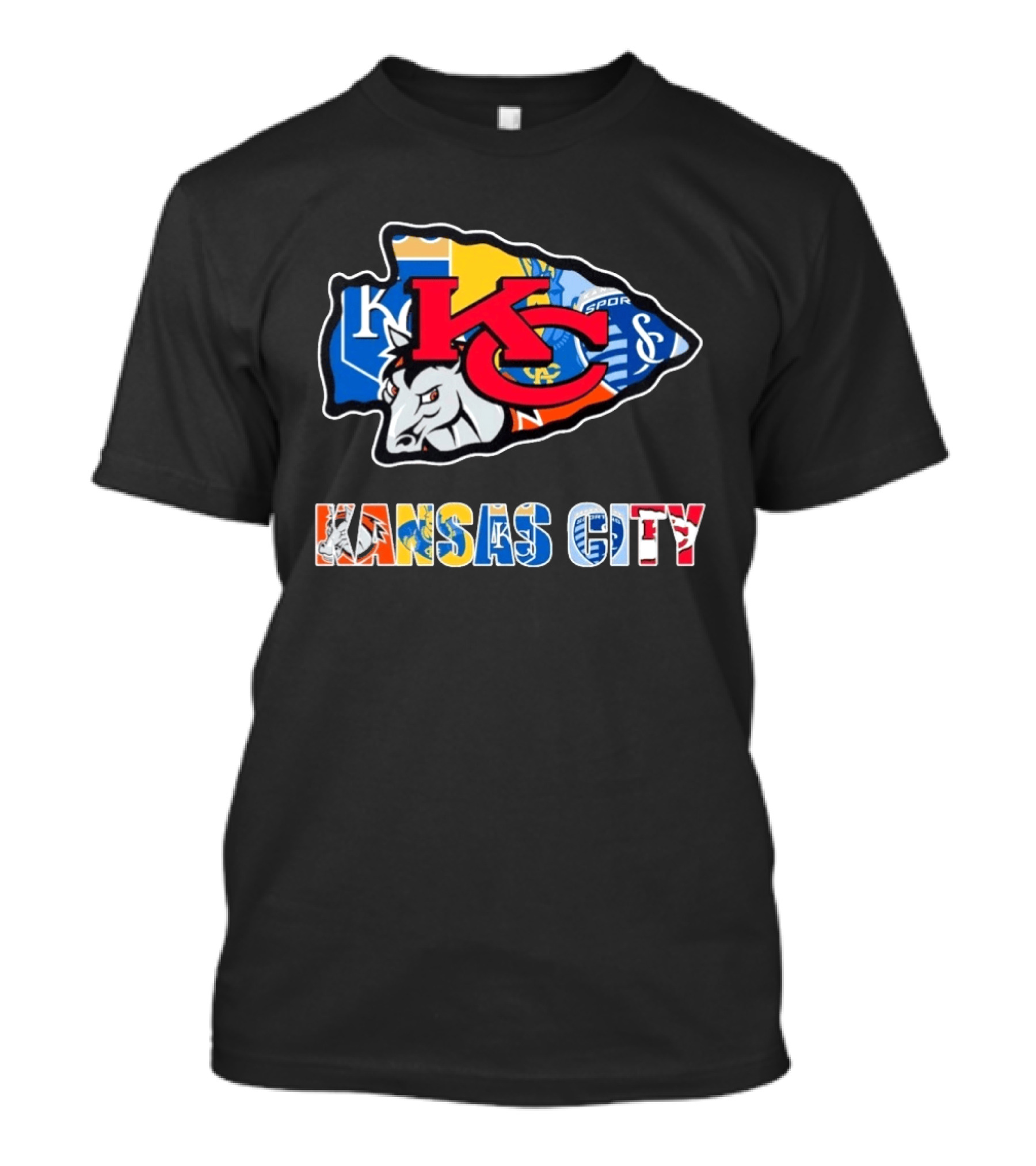 Kansas City Chiefs Royals Sporting KC Crest T-Shirt