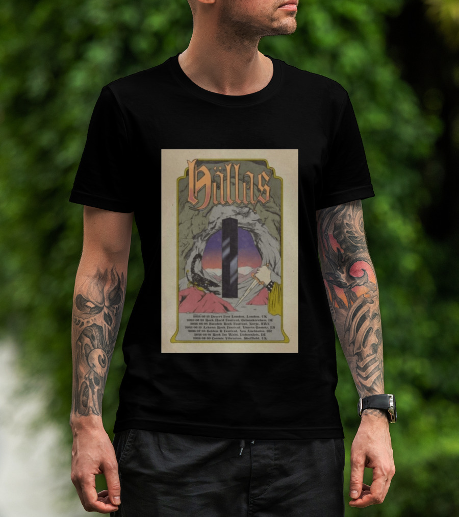 Hällas Tour 2026 Desert Fest London To Cosmic Fuzz Sheffield Summer Dates UK Germany Switzerland Austria Greece T-Shirt