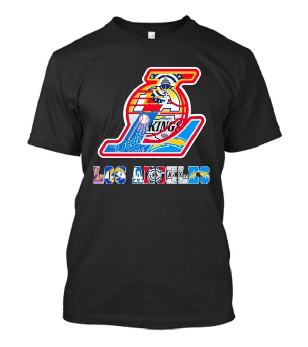 Los Angeles Lakers Dodgers Kings Chargers Sports Teams Logos T-Shirt