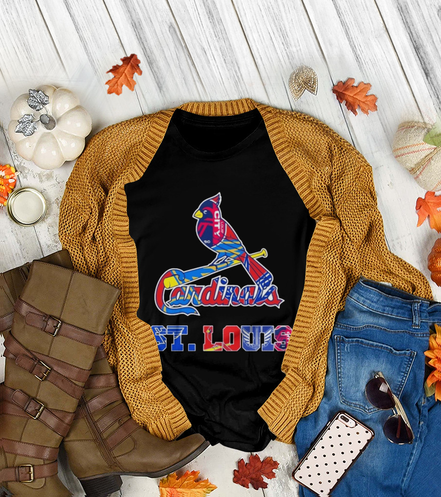 St Louis Cardinals City Soccer Blue and Red Sports Teams T-Shirt
