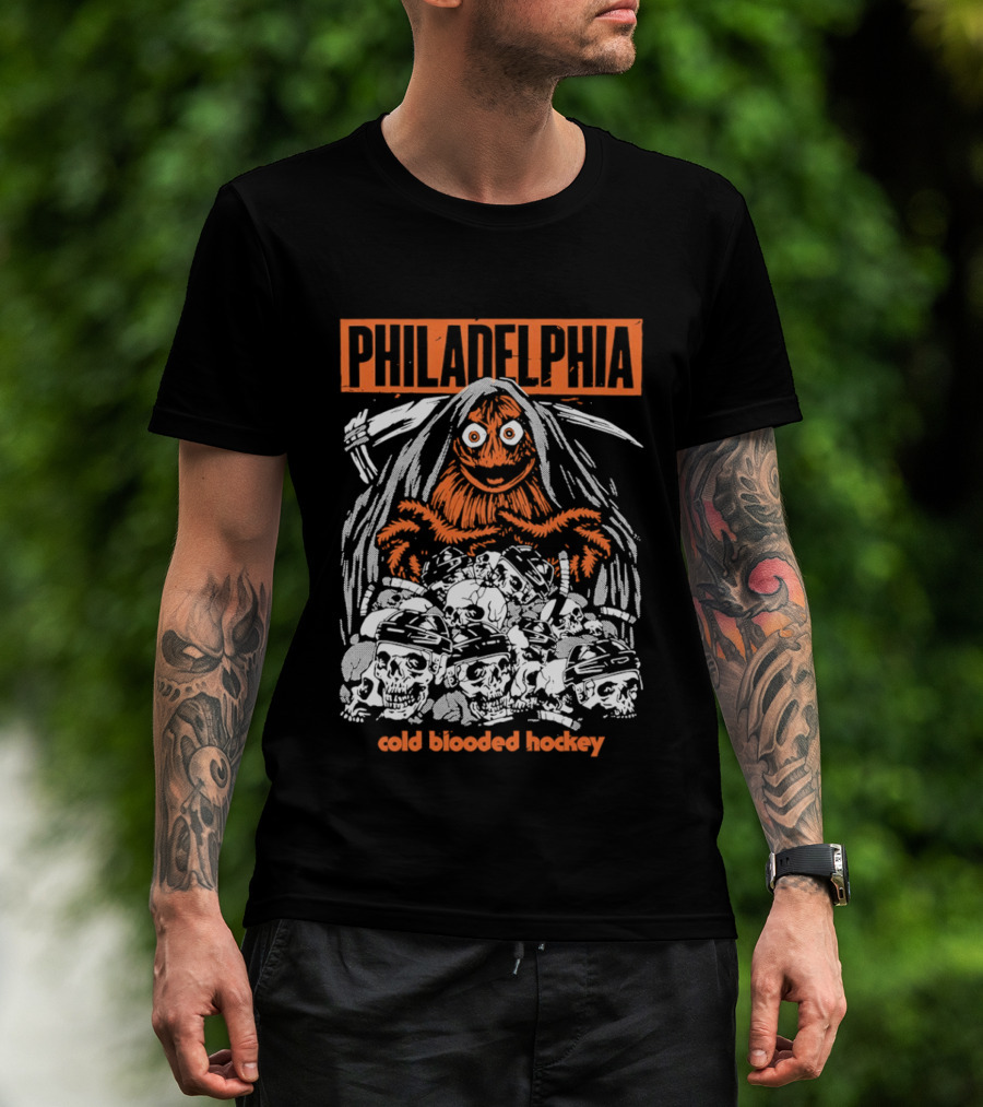 Philadelphia Gritty Reaper Cold Blooded Hockey Skulls T-Shirt