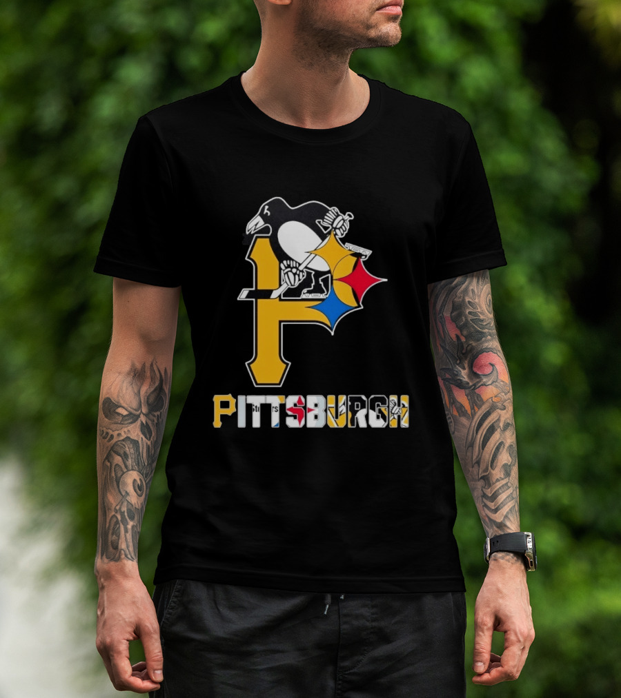 Pittsburgh Pirates Penguins Steelers Sports Teams Collaboration T-Shirt