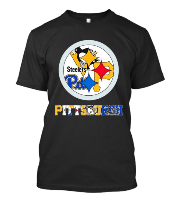 Pittsburgh Steelers Penguins Pirates Teams Logos T-Shirt