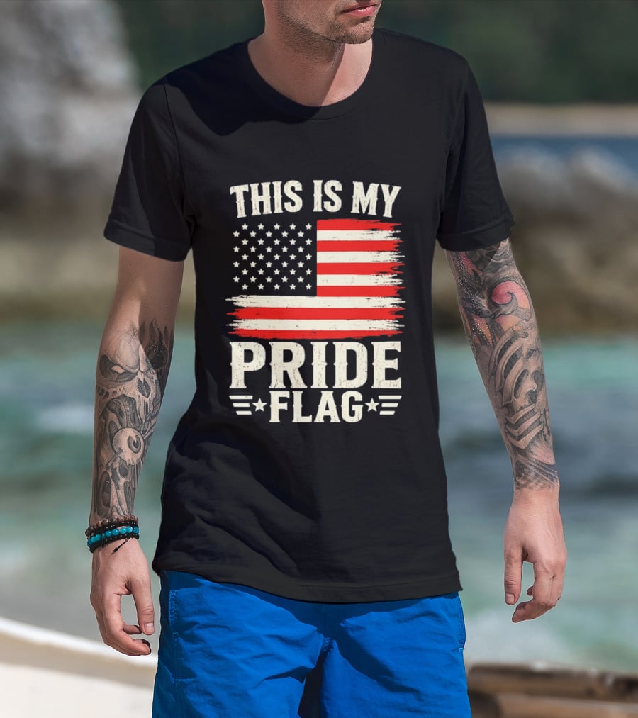 This Is My Pride Flag American Flag Stars And Stripes T-Shirt