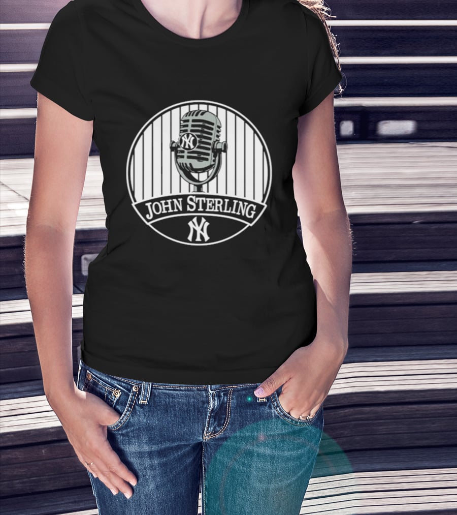 John Sterling Memorial Yankees Microphone Patch T-Shirt