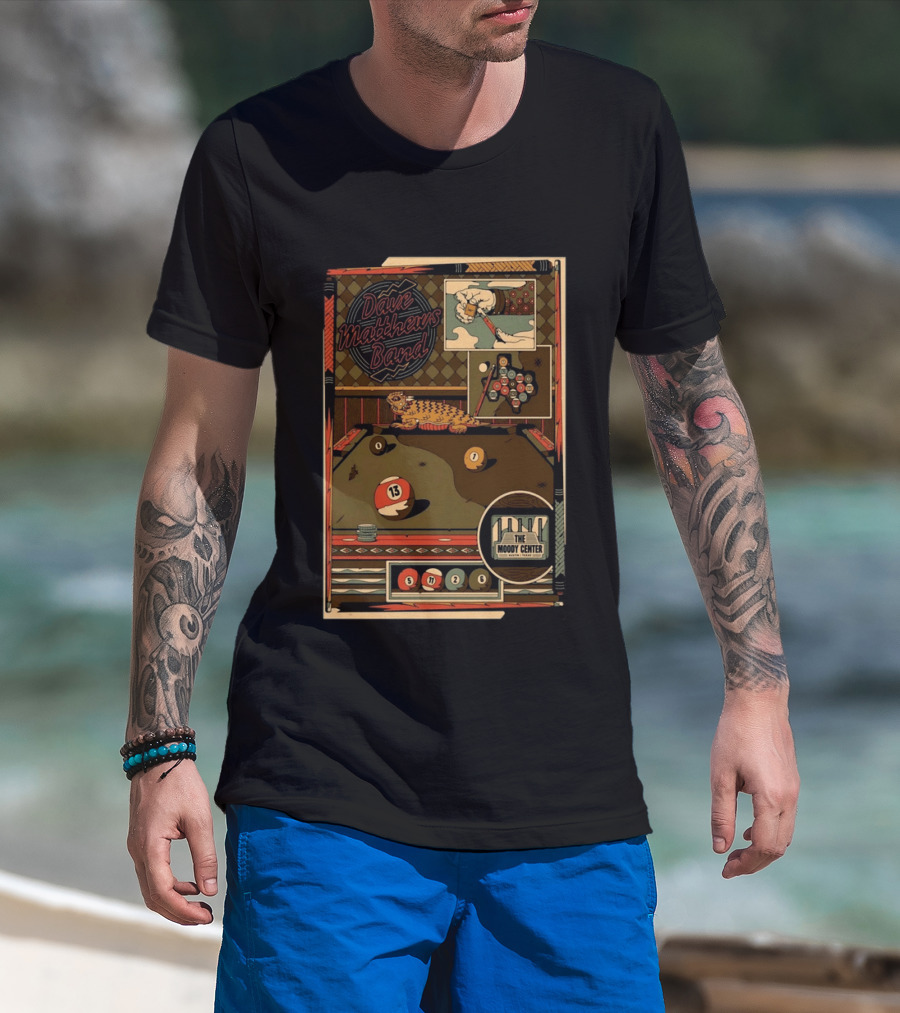 Dave Matthews Band May 11 2026 Pool Table Art The Moody Center Austin TX T-Shirt