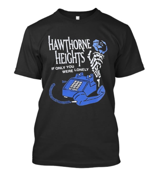 Hawthorne Heights If Only You Were Lonely 20 Years Skeleton With Blue Telephone T-Shirt