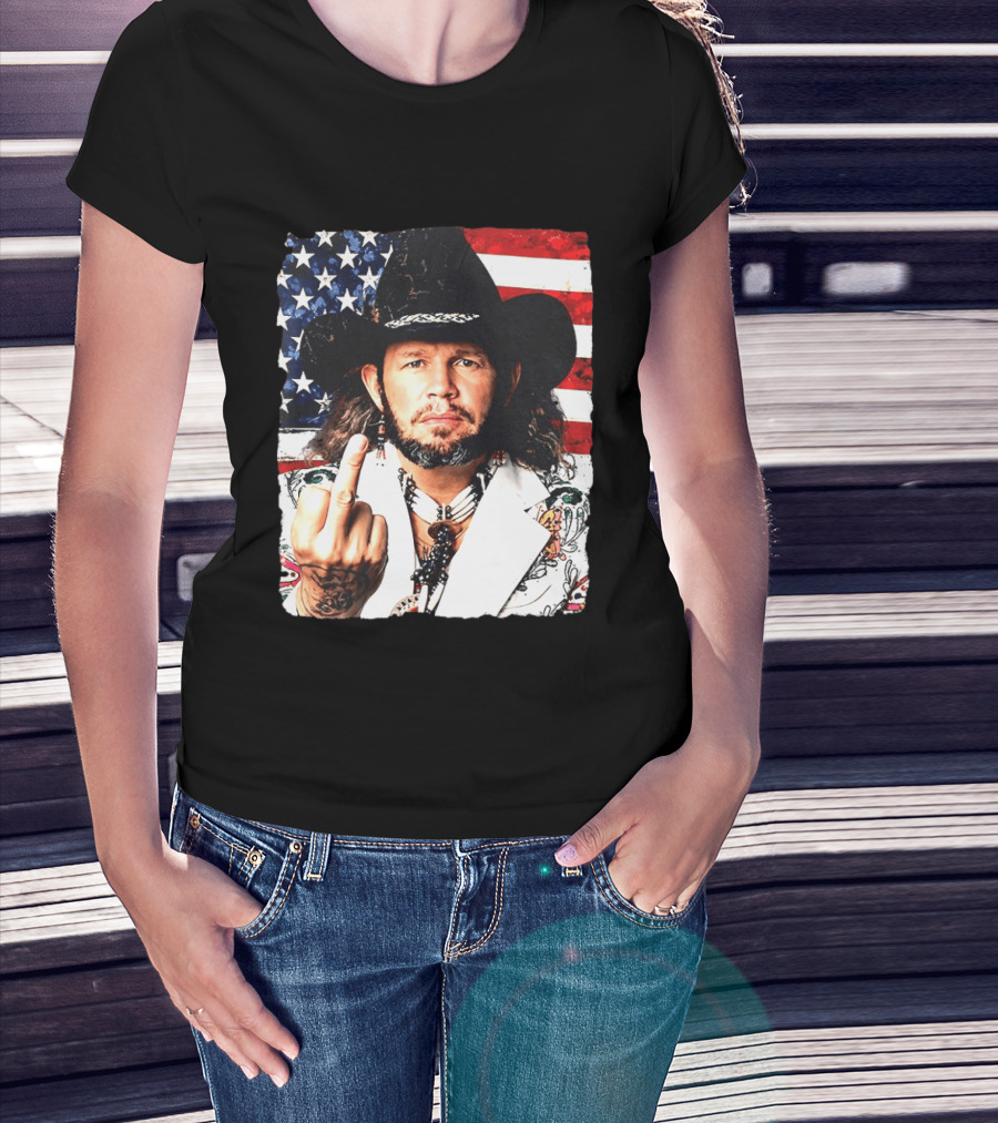 If That Ain't Country David Allan Coe USA Flag Middle Finger T-Shirt