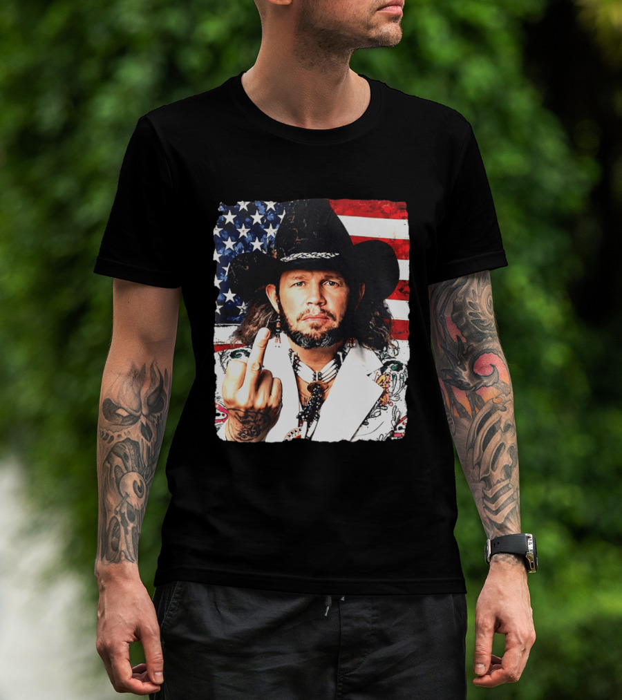 If That Ain't Country David Allan Coe USA Flag Middle Finger T-Shirt