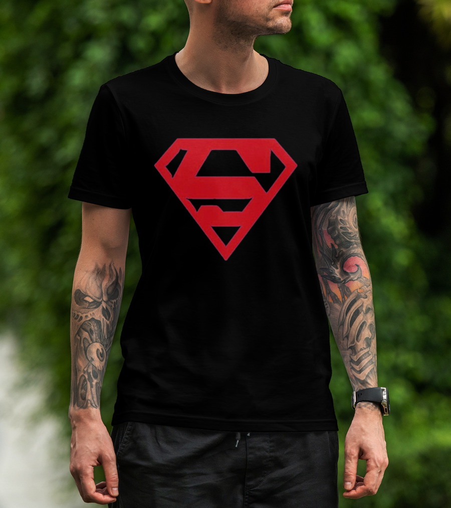 MJ Hero Superman Red Emblem Icon Blue T-Shirt