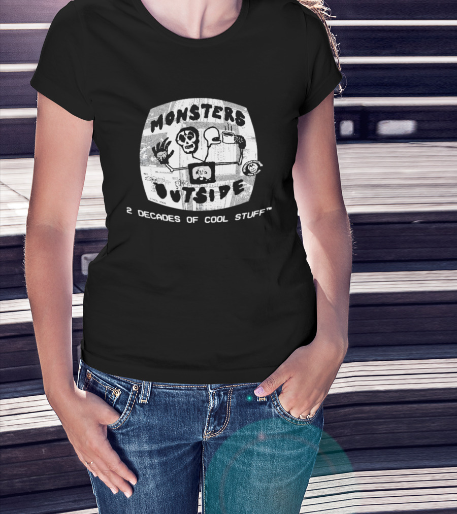 Monsters Outside Fan Club 2 Decades Of Cool Stuff T-Shirt