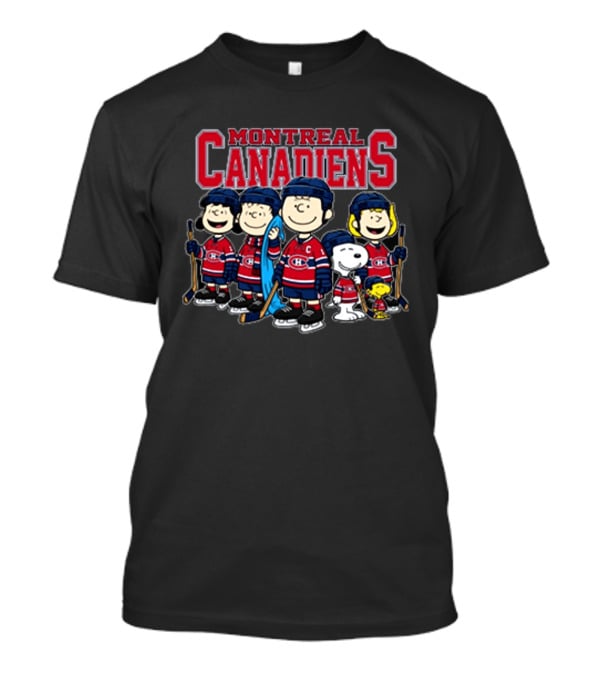Montreal Canadiens Peanuts Snoopy Charlie Brown Lucy Linus Woodstock Hockey Team T-Shirt