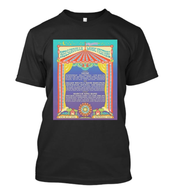 Nelsonville Music Festival 20th Anniversary June 18 20 2026 Ohio Featuring Geese And Marcus King Band T-Shirt