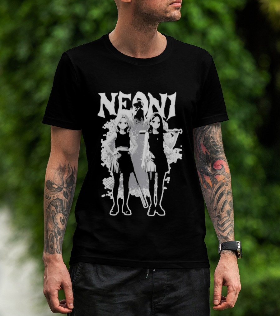 Neoni Anime Manga Girls Trio Aesthetic T-Shirt