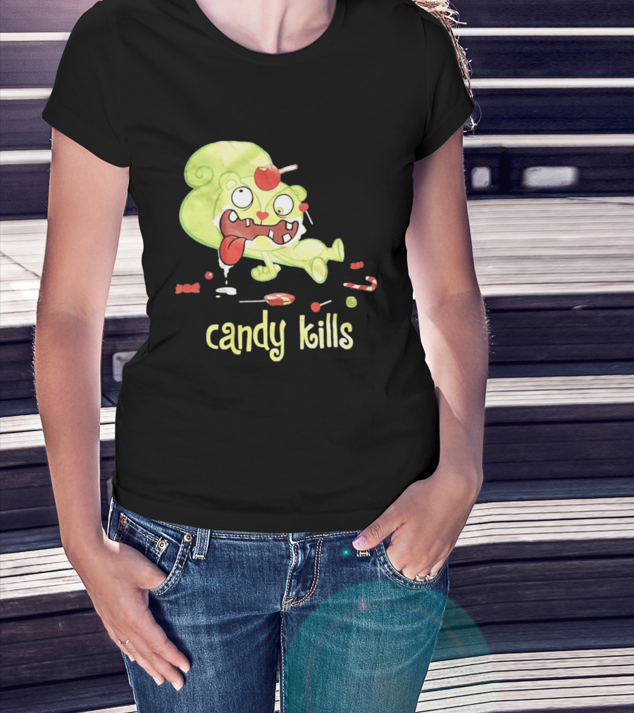 Candy Kills Cartoon Character Overloaded On Sweets T-Shirt