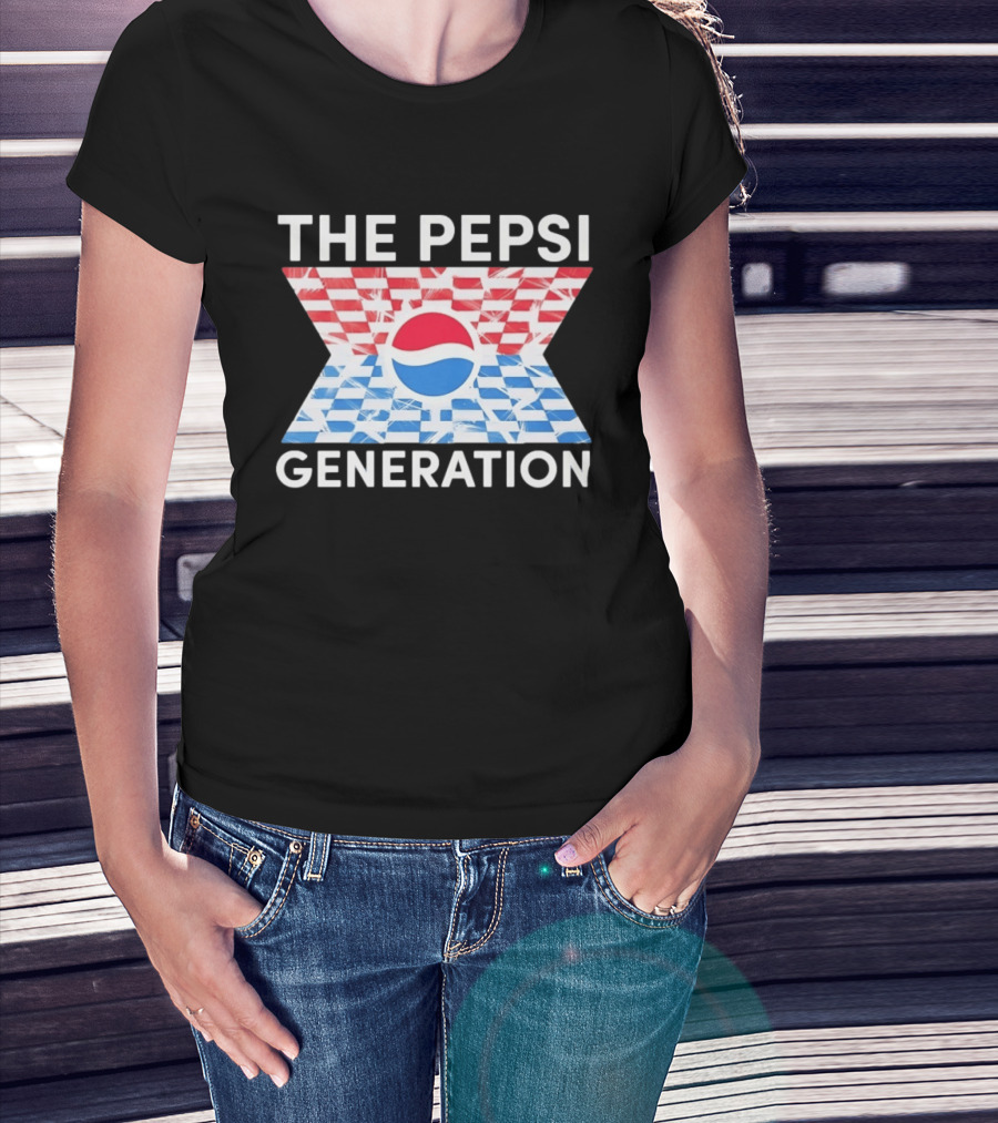 The Pepsi Generation Red White Blue Checkered T-Shirt
