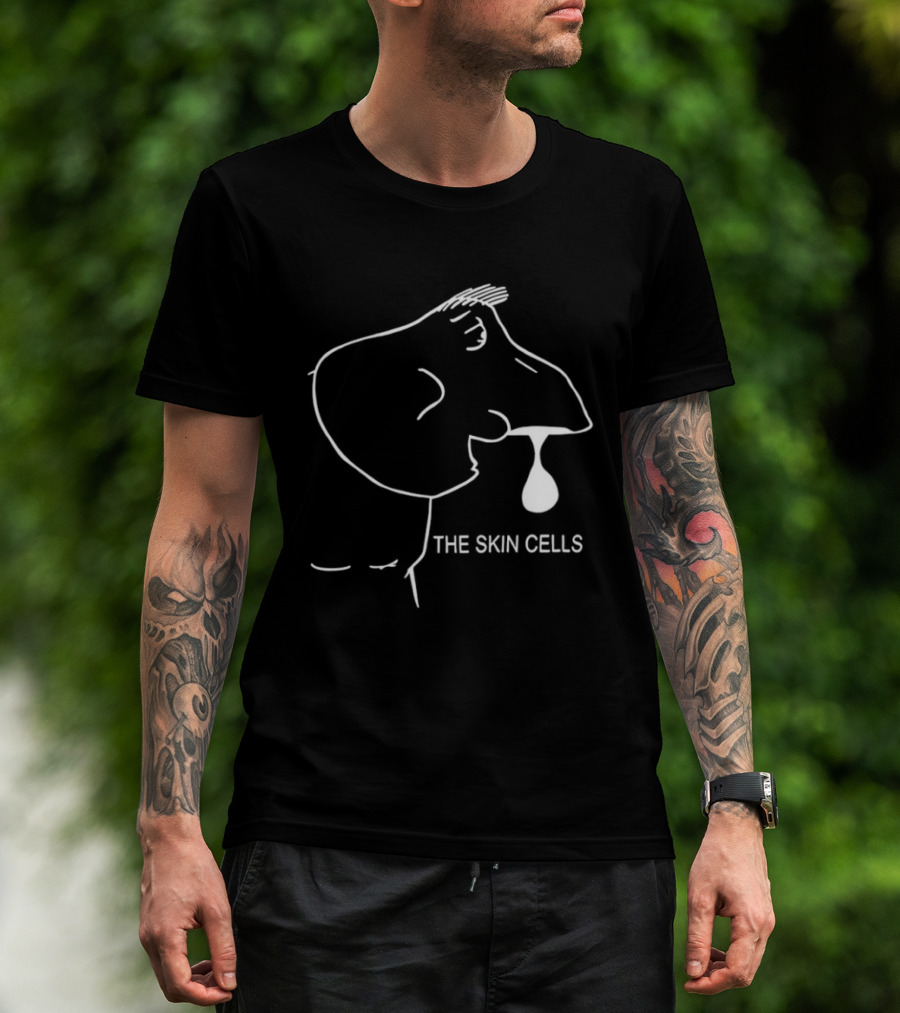 The Skin Cells Band Simple Line Art Face T-Shirt