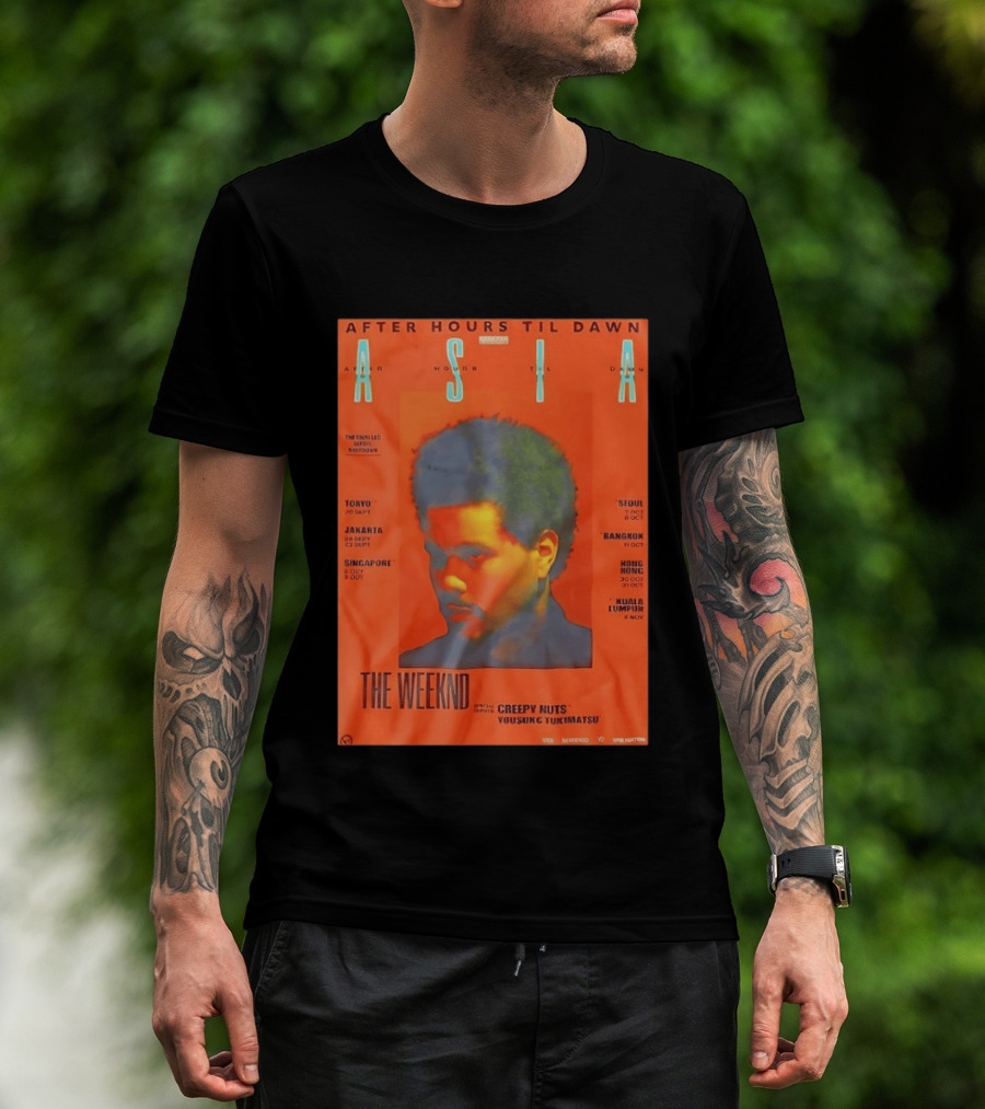 The Weeknd After Hours Til Dawn Asia Tour 2023 Tokyo Jakarta Singapore Seoul Bangkok Hong Kong Kuala Lumpur T-Shirt