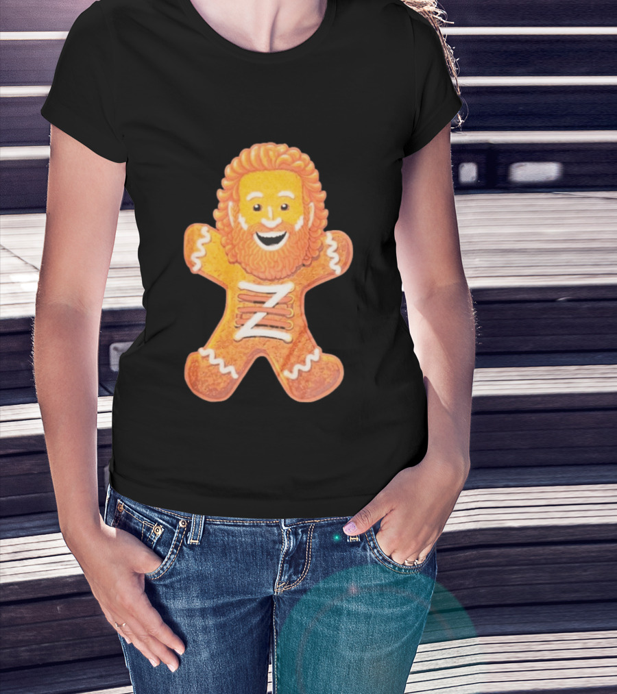 Sami Zayn Gingerbread Man WWE Christmas Holiday Cookie T-Shirt