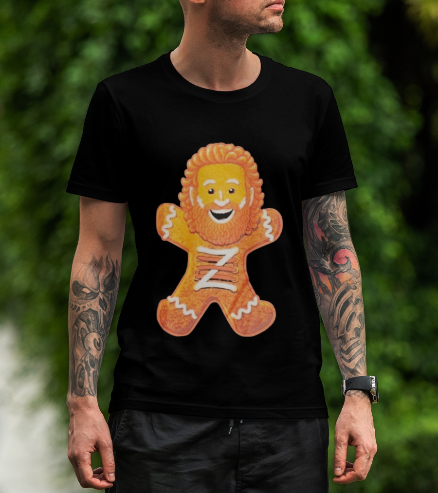 Sami Zayn Gingerbread Man WWE Christmas Holiday Cookie T-Shirt