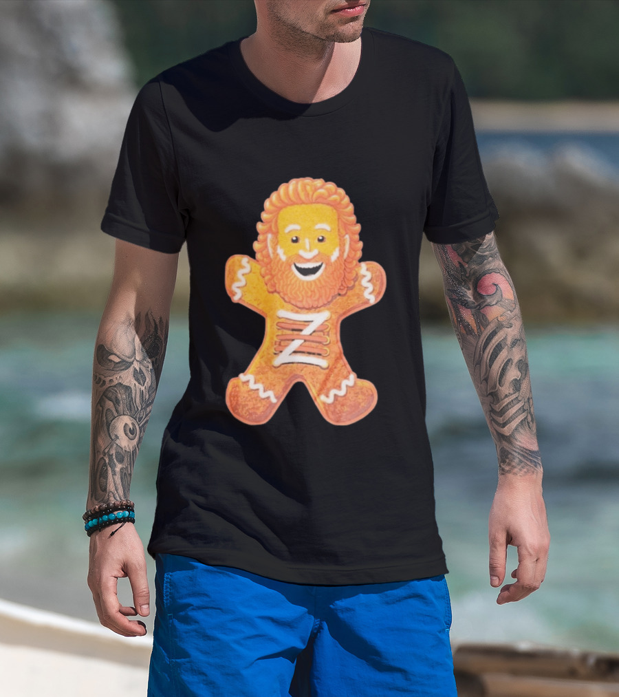 Sami Zayn Gingerbread Man WWE Christmas Holiday Cookie T-Shirt