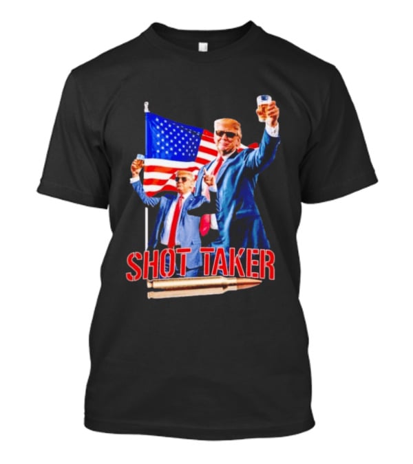 Shot Taker USA President American Flag Beer T-Shirt