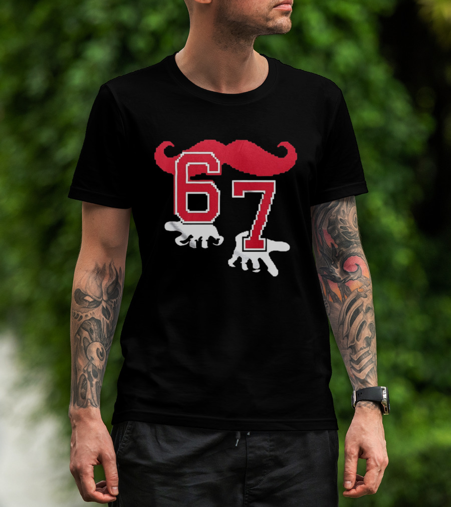 Cincinnati Reds Baseball 67 Red Mustache T-Shirt