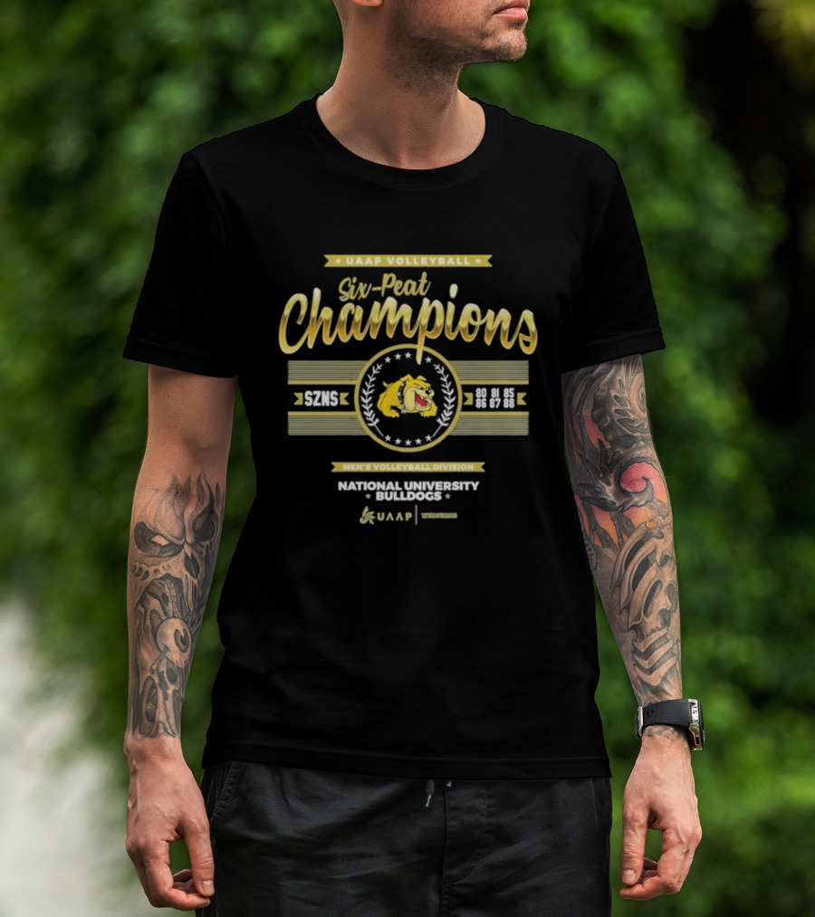 UAAP Volleyball Six Peat Champions National University Bulldogs Men's Volleyball Division T-Shirt