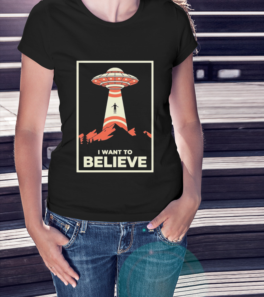 I Want To Believe UFO Alien Abduction T-Shirt