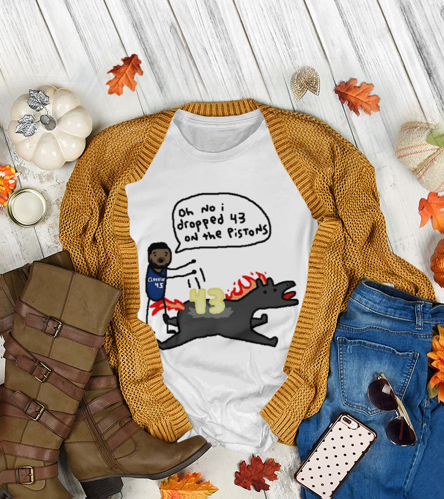 Donovan Mitchell Cleveland Cavaliers Oh No I Dropped 43 on the Pistons Fantasy T-Shirt