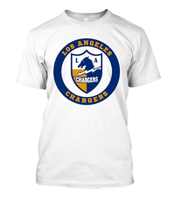 Los Angeles Chargers L.A. Horse Shield Blue And Gold T-Shirt