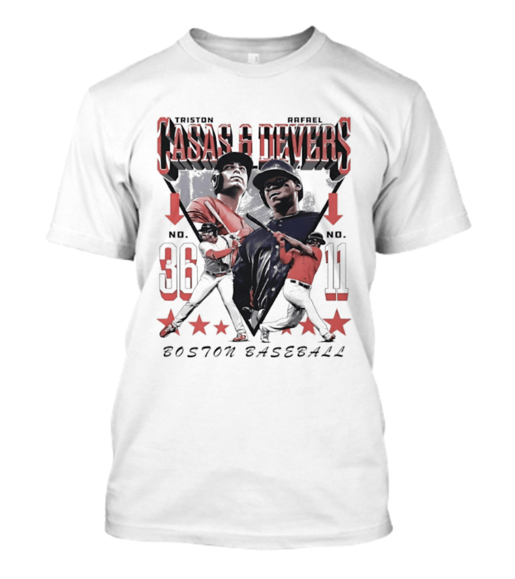 Casas Devers No 36 No 11 Boston Baseball T-Shirt