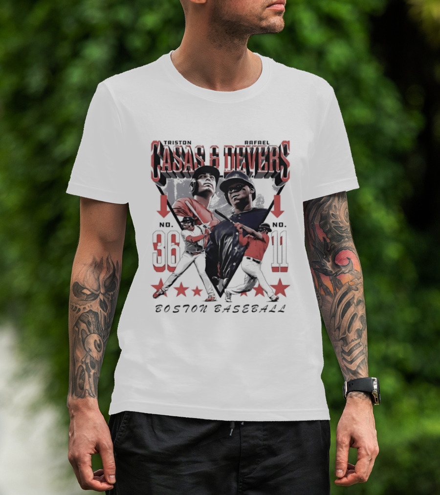 Casas Devers No 36 No 11 Boston Baseball T-Shirt