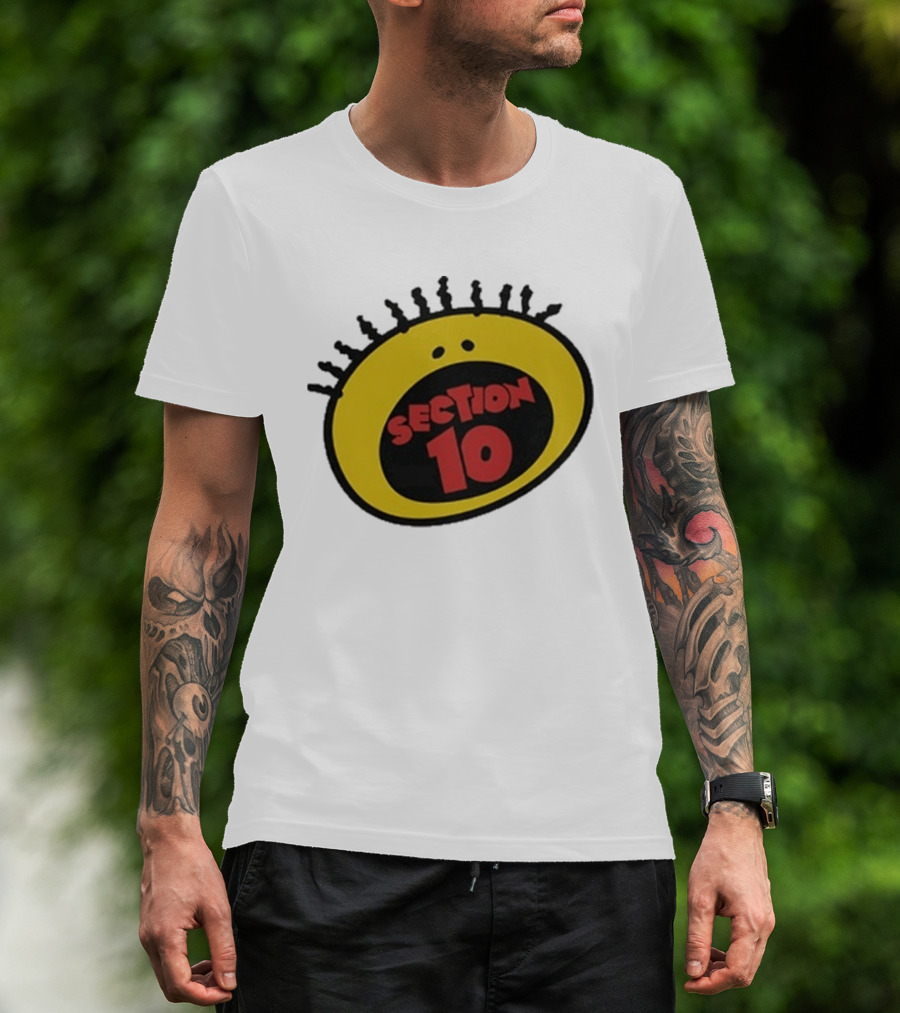 Section 10 Bold Yellow Oval Red T-Shirt