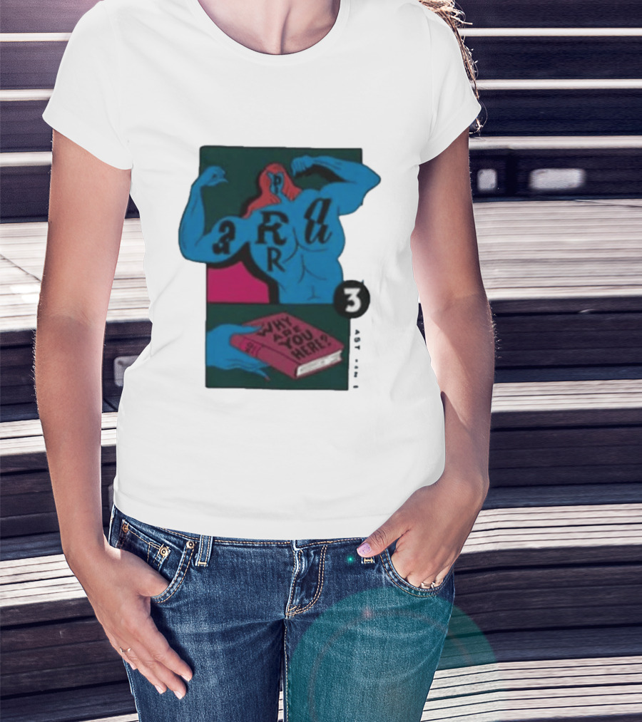 Why Are You Here Book Typography Muscle T-Shirt