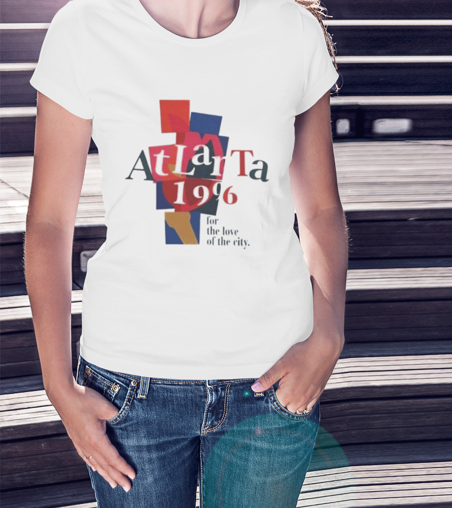 Atlanta 1996 For The Love Of The City Colorful Geometric Shapes T-Shirt