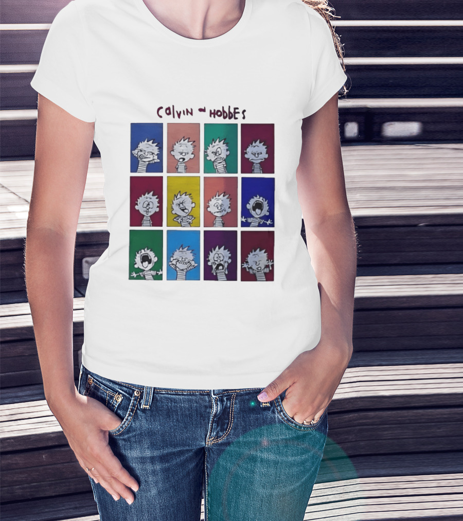 Calvin And Hobbes MoMa Pop Art Expression Panels T-Shirt