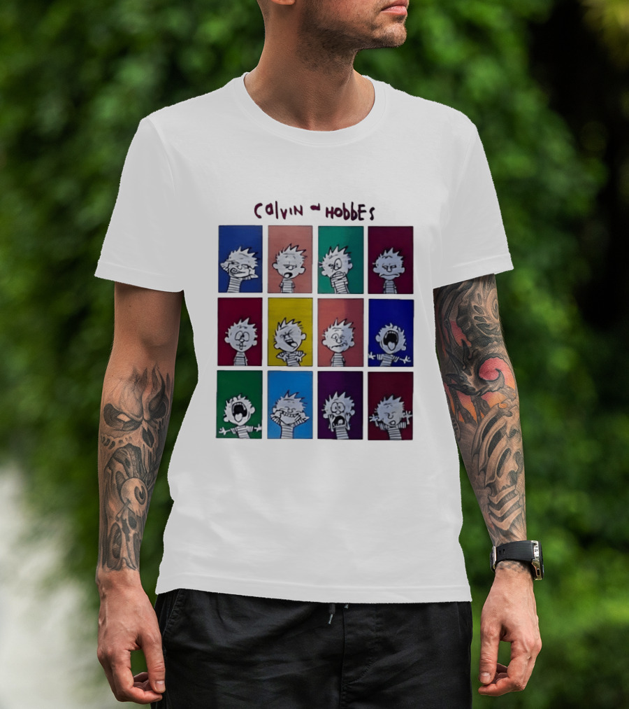 Calvin And Hobbes MoMa Pop Art Expression Panels T-Shirt