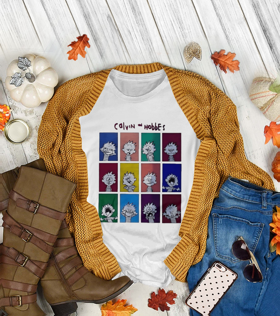 Calvin and Hobbes MoMa Pop Art Expression Panels T-Shirt